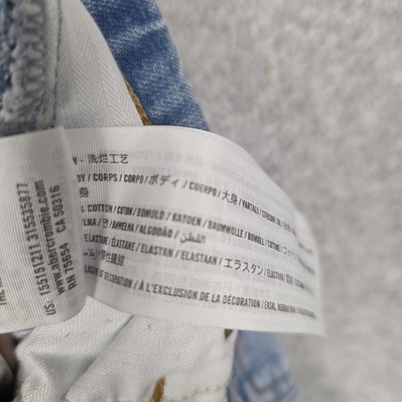 Abercrombie & Fitch Mom Jeans Womens 31 12 Blue High Rise Curve Love Ripped - Picture 4 of 11